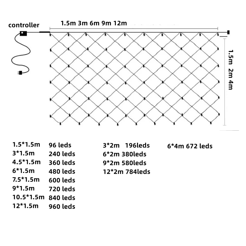 Roomoe® Holiday LED Net Light Mesh for Gardens