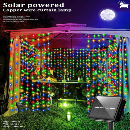 Roomoe® Solar-Powered LED Curtain Lights