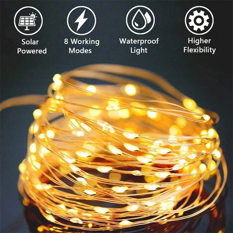 Roomoe® Solar Fairy String Lights with 8 Modes