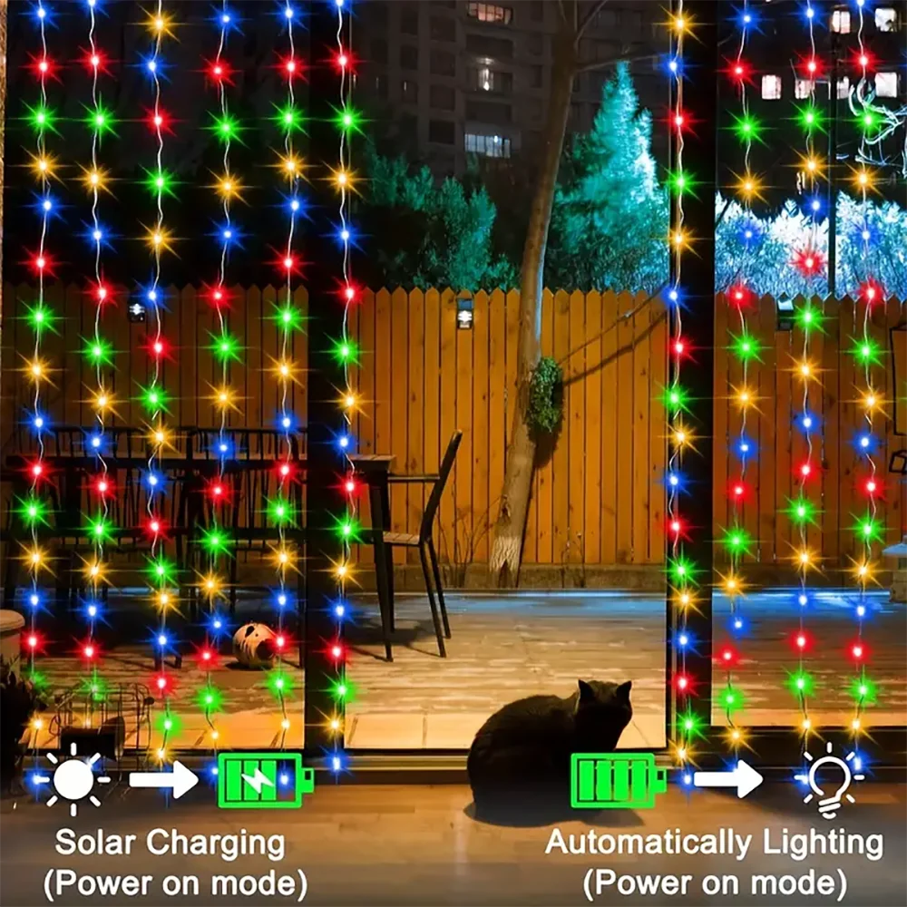 Roomoe® Solar-Powered LED Curtain Lights