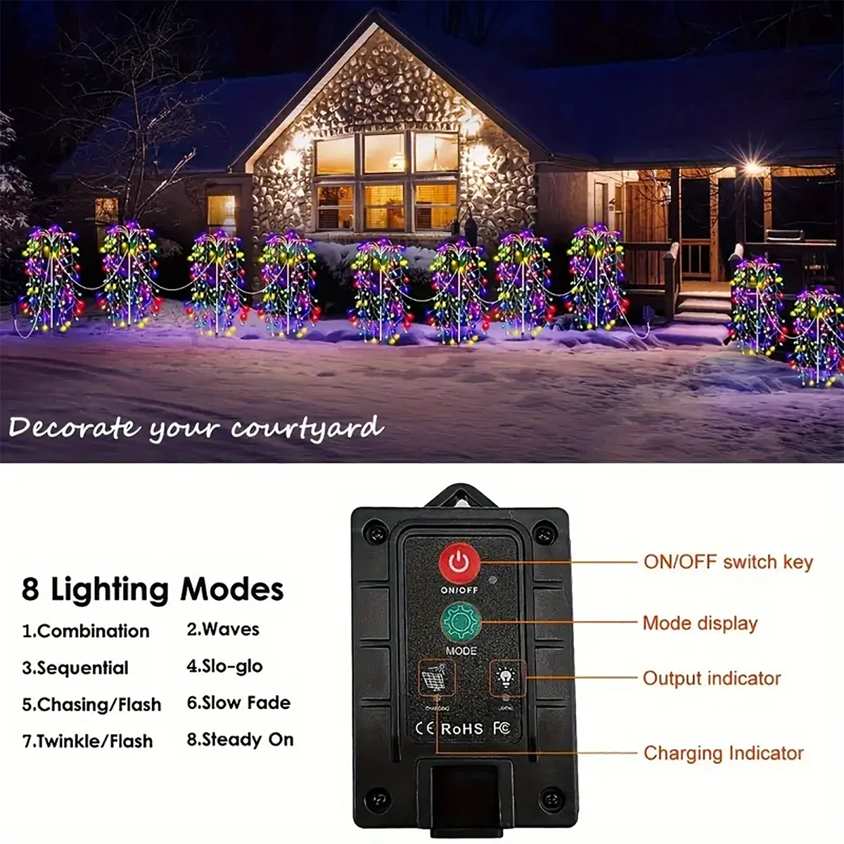 Roomoe® Solar Pathway Fairy Lights