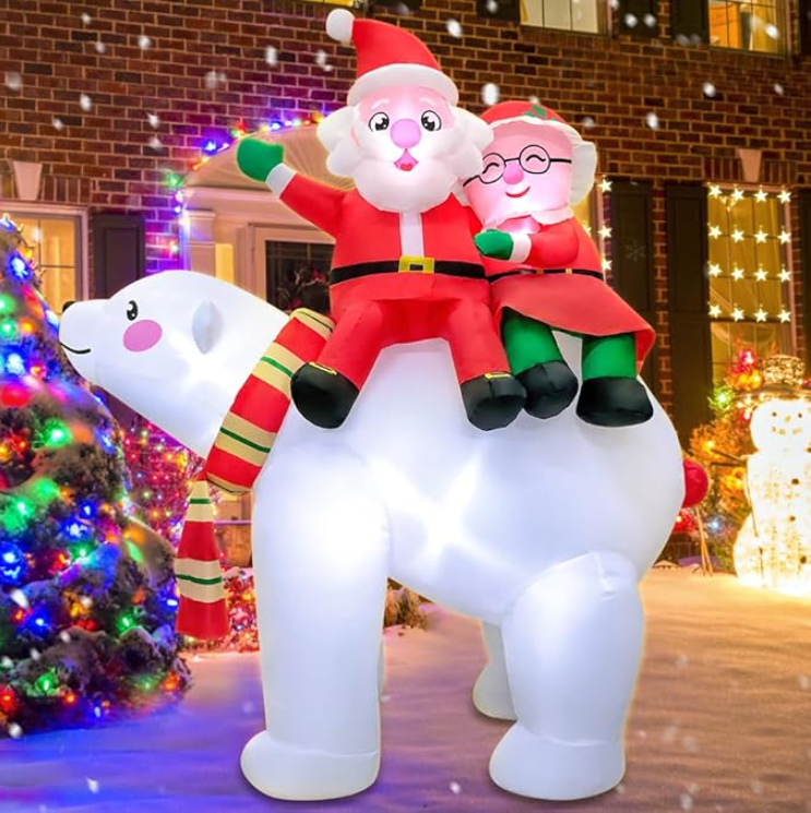 Roomoe® Santa & Mrs. Claus on Polar Bear