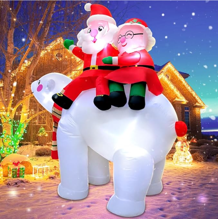 Roomoe® Santa & Mrs. Claus on Polar Bear