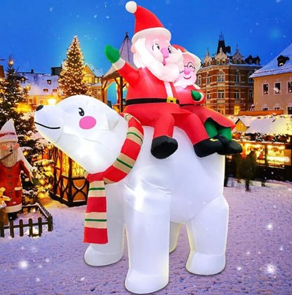 Roomoe® Santa & Mrs. Claus on Polar Bear