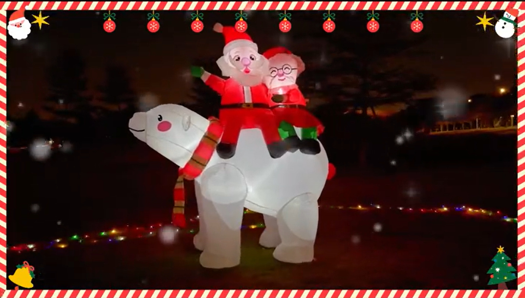 Roomoe® Santa & Mrs. Claus on Polar Bear