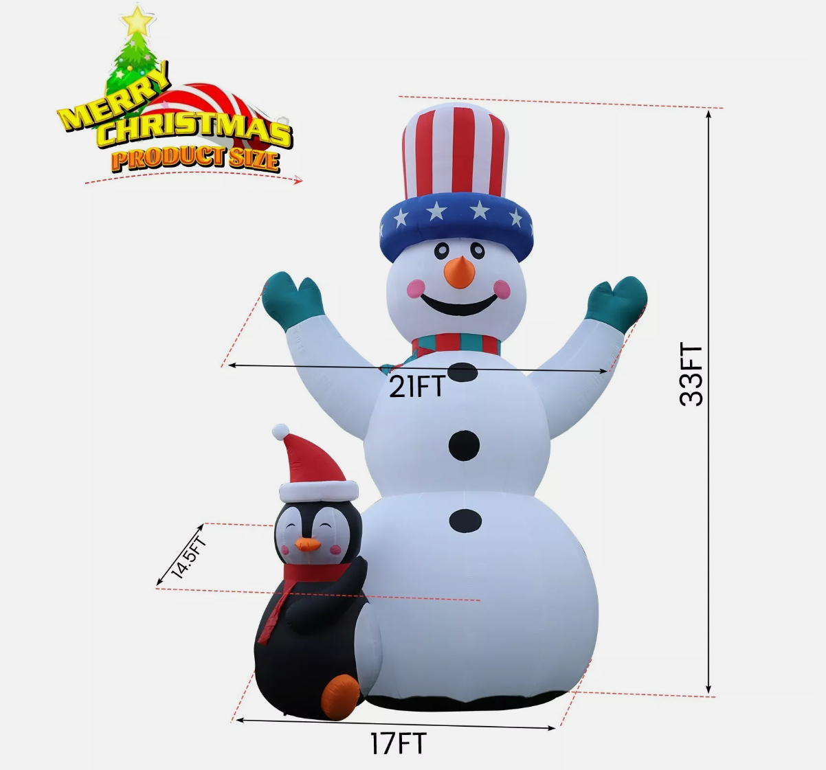 Roomoe® 33ft Snowman Display