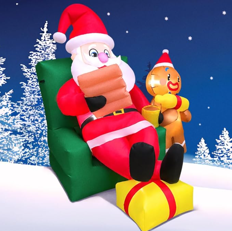 Roomoe® Santa & Gingerbread Friend Holiday Inflatable