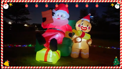 Roomoe® Santa & Gingerbread Friend Holiday Inflatable