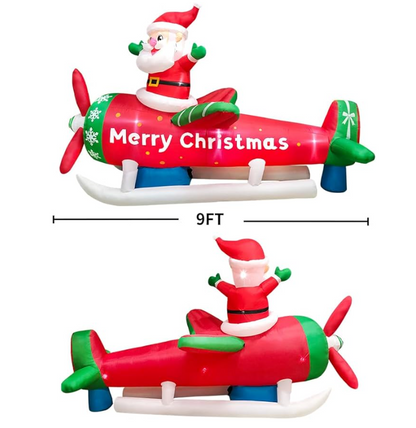 Roomoe® Festive Santa Airplane Holiday Display