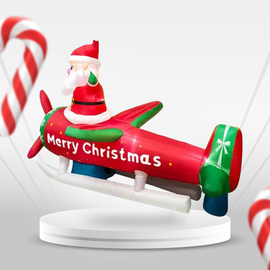 Roomoe® Festive Santa Airplane Holiday Display